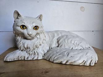 Vintage HOMCO White Persian Cat Statue