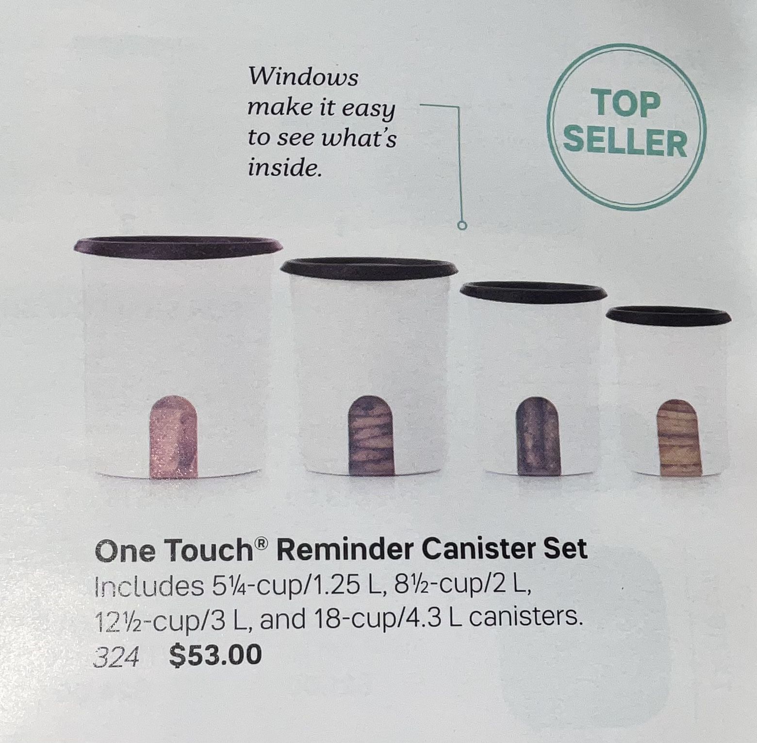 One Touch® Reminder Canister Set (Black) – Tupperware US