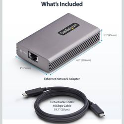 StarTech 10Gb Ethernet Adapter USB4 / Thunderbolt (Mac & Windows)