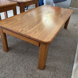 Solid Wood Coffee Table and End Table