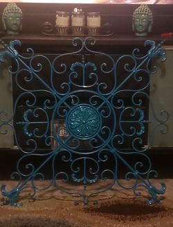 TEAL METAL WALL DECOR