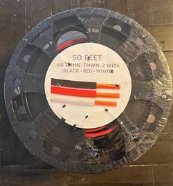 50' EA THHN THWN 6 AWG GAUGE BLACK
