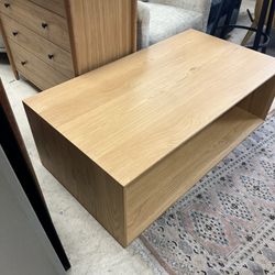 Natural 52" Wide Rectangle Wood Coffee Table - 47” x 26” x 16” 