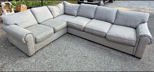 Gray Down Filled Sectional Sofa – Delivery Available
