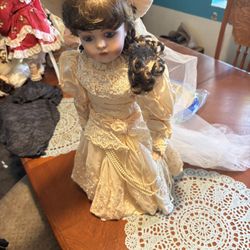 Doll/ Porcelain W/ Beautiful Dress/shoes Etc $45