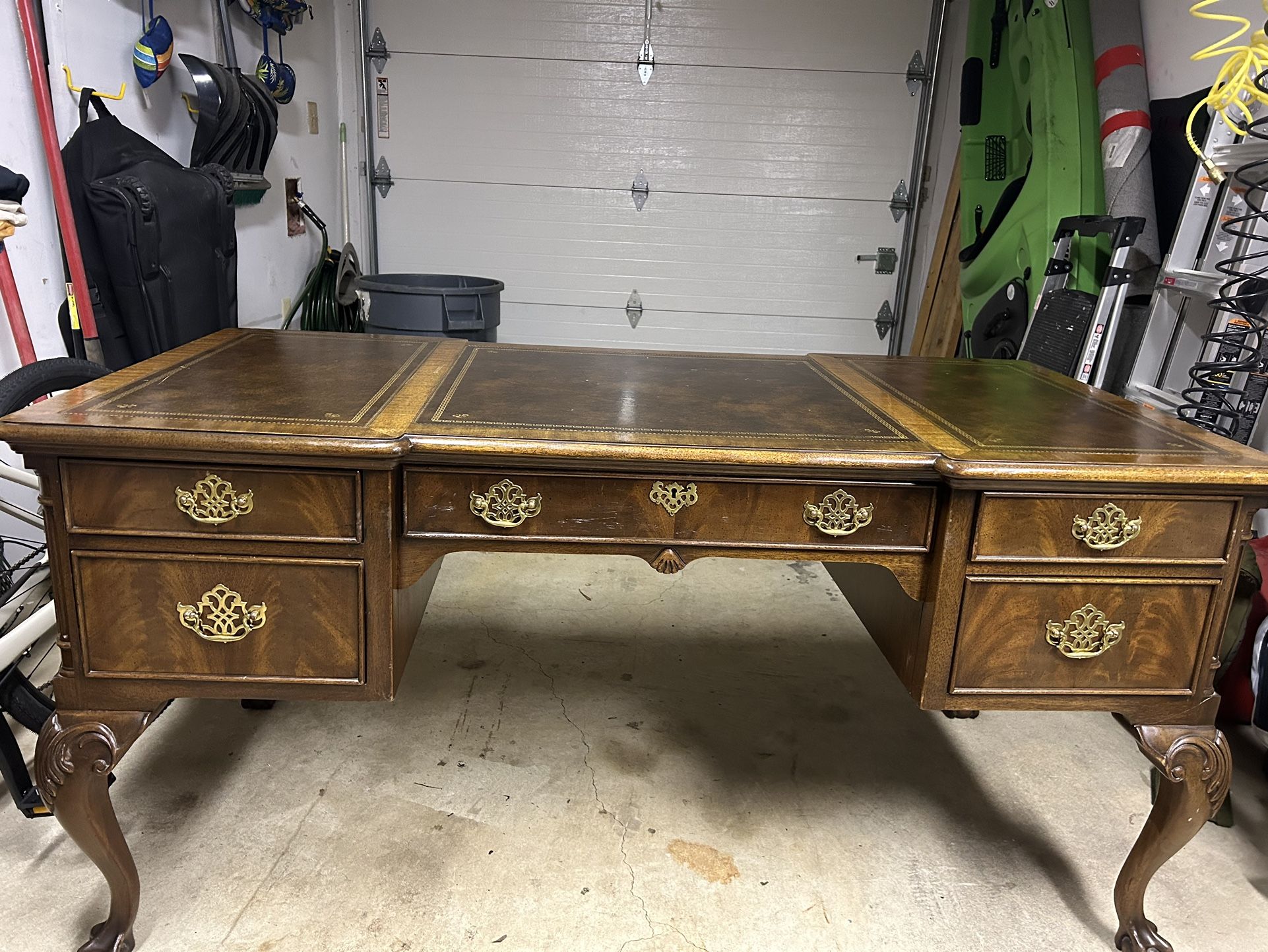 Sligh 5-Drawer Mahogany Wood Desk