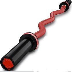 Olympic EZ Curl Barbell Bar 47", 2-Inch Curl Bar for Weight Lifting,Hip Thrusts,Squat,Biceps-Home Gym Weight Bar, Chrome Curling Bar for 2 Inch Weight