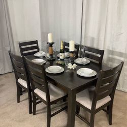 Ashley Furniture Modern Rustic Dining Table & 6 Chairs 