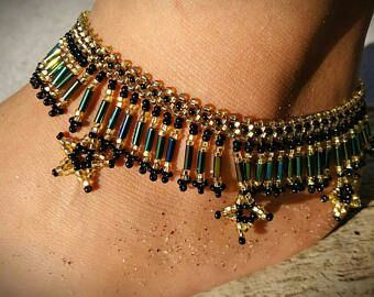 Hand beaded anklet