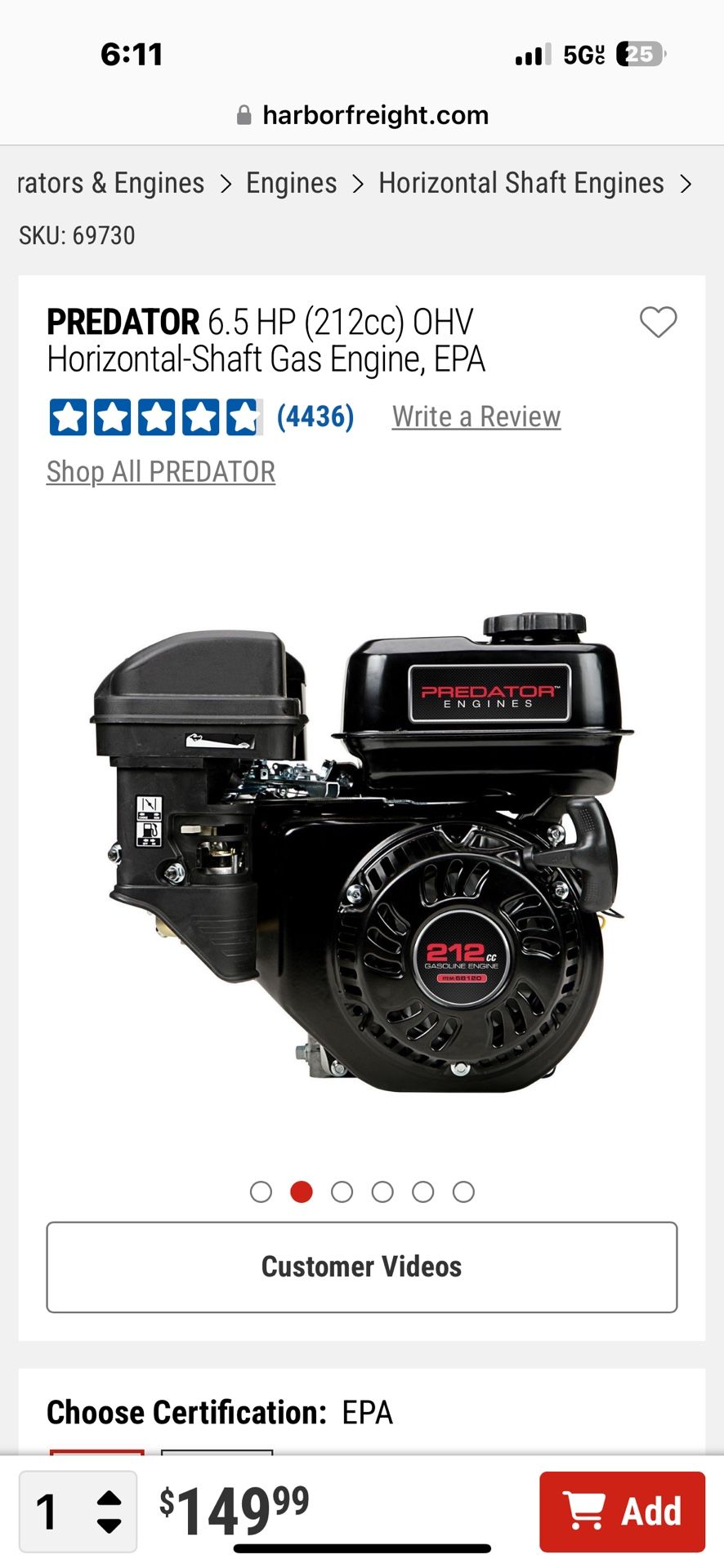 Predator 6.5 (212cc) Engine