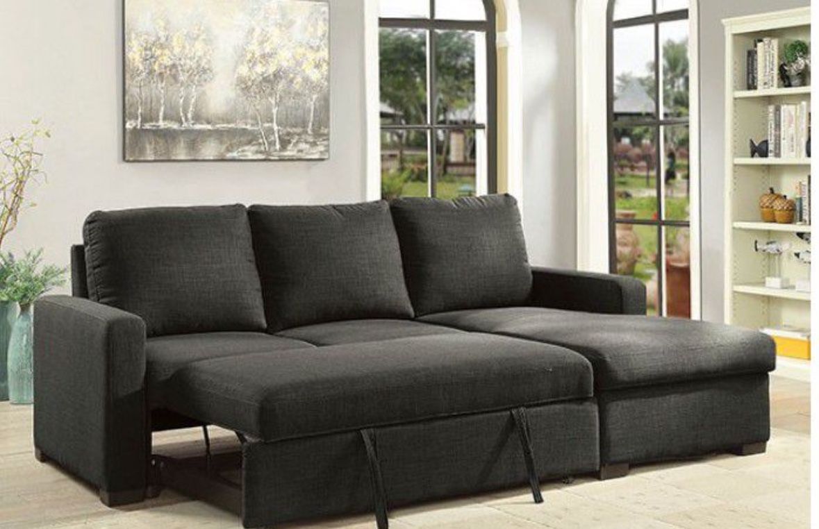 Brand New Dark Sectional Sofa Sleeper