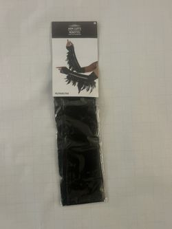 Women's Costume Black Arm Cuffs with Feathers One Size Halloween 