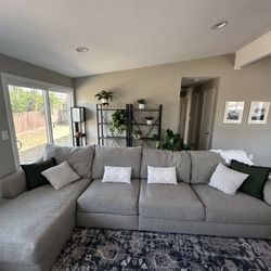 Large Gray Sectional Couch 146” Or 114” Without Middle Section 
