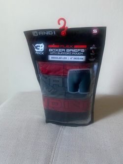 AND1 Men’s Underwear Flex Mid Length Boxer Briefs, 3 Pack Size small waist 28-30