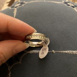 Mens Fashion Stainless Steel Wedding Band Size 10mark I Love U