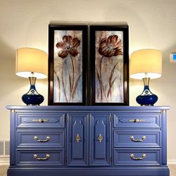 BEAUTIFUL BLUE THOMASVILLE dresser/buffet/tv Stand/dining Server/sideboard/credenza/vanity/chest