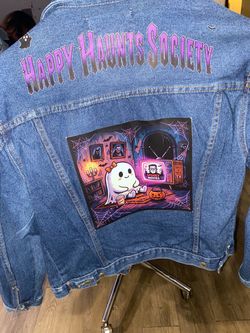 Custom Halloween jean jacket