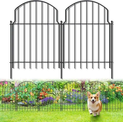 25Pcs Decorative Garden Fence, 20in(H)/27ft(L) Rustproof Metal Fences Animal Barrier Outdoor for Yard, Flower Bed Edging Ornamental Border Panel for D