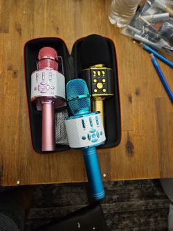 Bluetooth Karaoke Microphones (Set of 3) with Carrying Cases