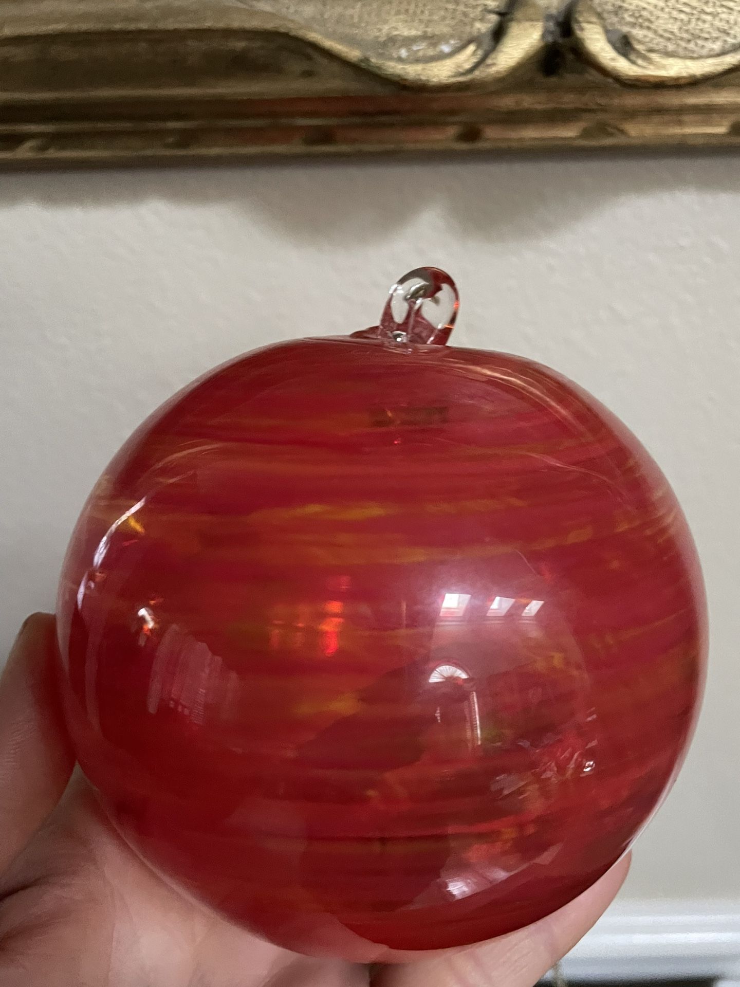 Hand Blown Glass Art Ball 4”