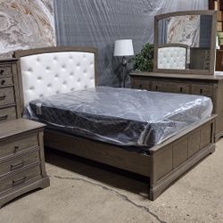 Beautiful Brown 5 PC Queen Platform Bedroom Set 