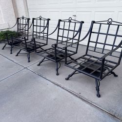 4 Swivel Iron Patio Chairs
