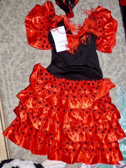 Girls Flamenco Dance Costume Dress