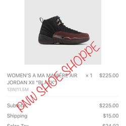Size 11.5M/13W Jordan x A Ma Manier 12 Brand New Deadstock