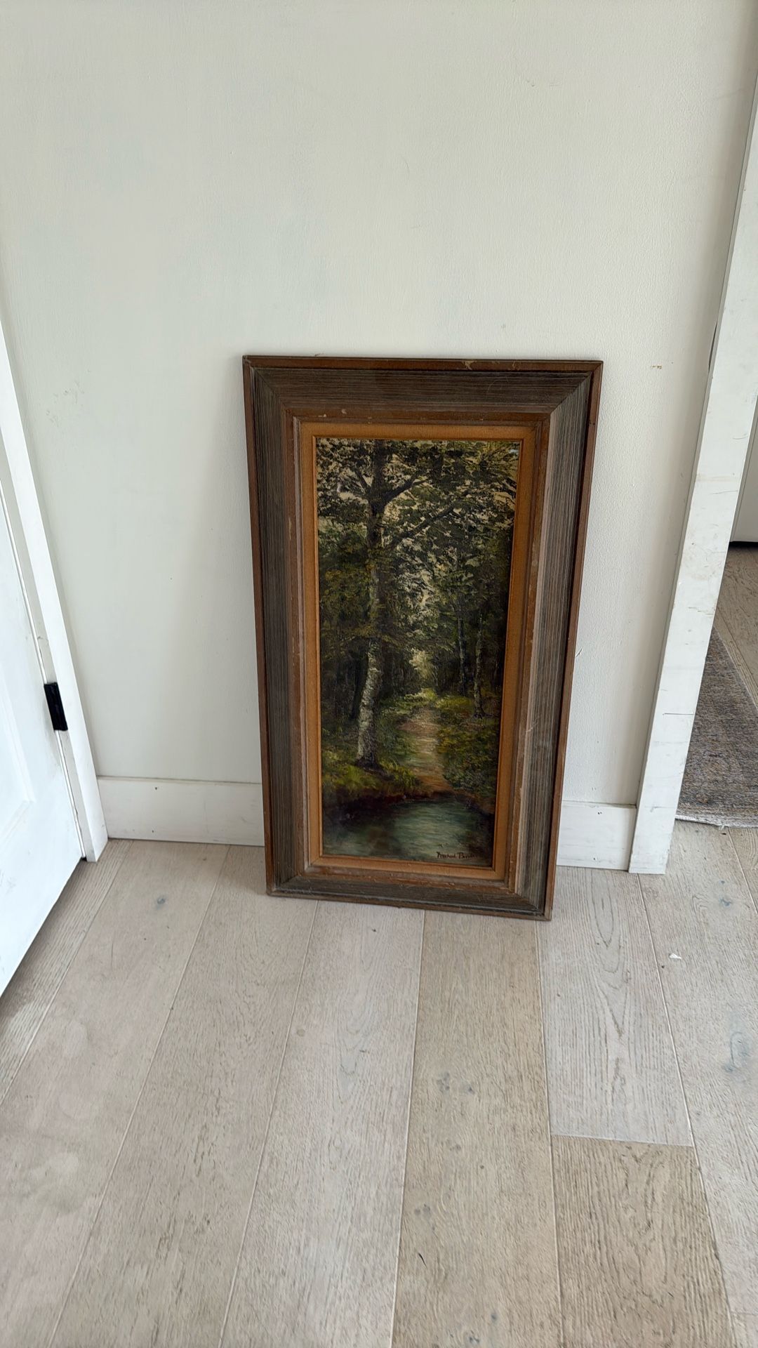 Original Oil Painting Forest Path