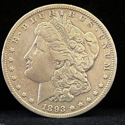 1893-CC CARSON CITY MORGAN 90% SILVER DOLLAR nice cleaned coin
