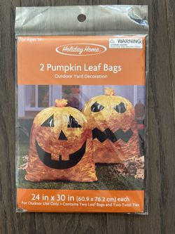 2 pumpkin leaf bags $1 each 