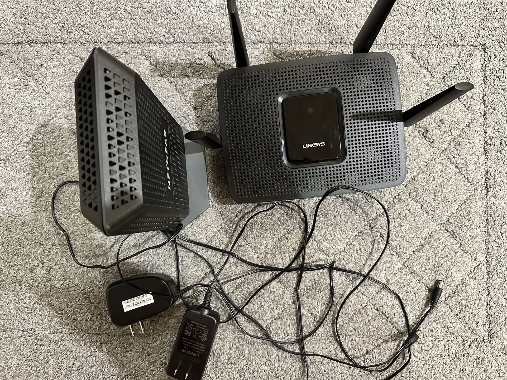 Network System Components Netgear Modem & Linksys Router