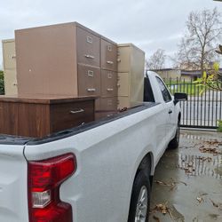 Filing cabinets.