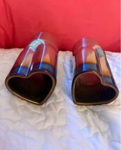 Heart-Shaped Titanium Exhaust Tips – Pair