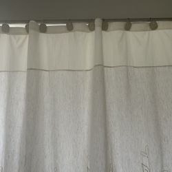 Fabric Shower Curtain With Matching Hooks And Towels For $20 Or Best Offer 