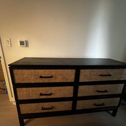 Black Cane Drawer Dresser – Stylish & Sturdy!