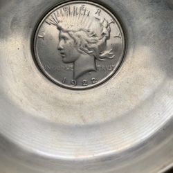 Antique Baldwin & Miller 1922 Peace Dollar sterling Silver Bowl #762