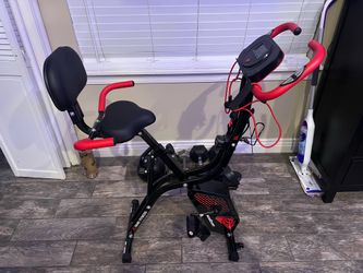 Pooboo Folding Exercise Bike w/ Back Support