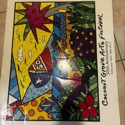 2013 COCONUT GROVE ARTS FESTIVAL poster picture FLORIDA ORIGINAL Romero Britto