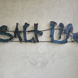 SALT LIFE 48" Outdoor pool or tiki area steel rustic metal sign