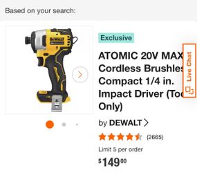 ATOMIC 20V MAX Cordless Brushles Compact 1/4 in. Impact Driver (Tool Only)