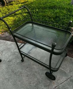 Cast Aluminum Two Tier Bar Server Cart