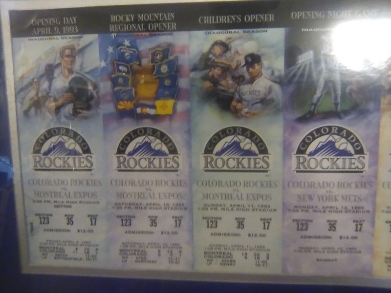 Framed Colorado Rockies Opening Day/Week Tickets