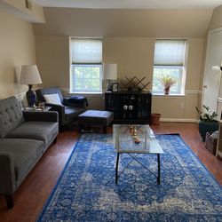 Blue And White Multicolor Rug