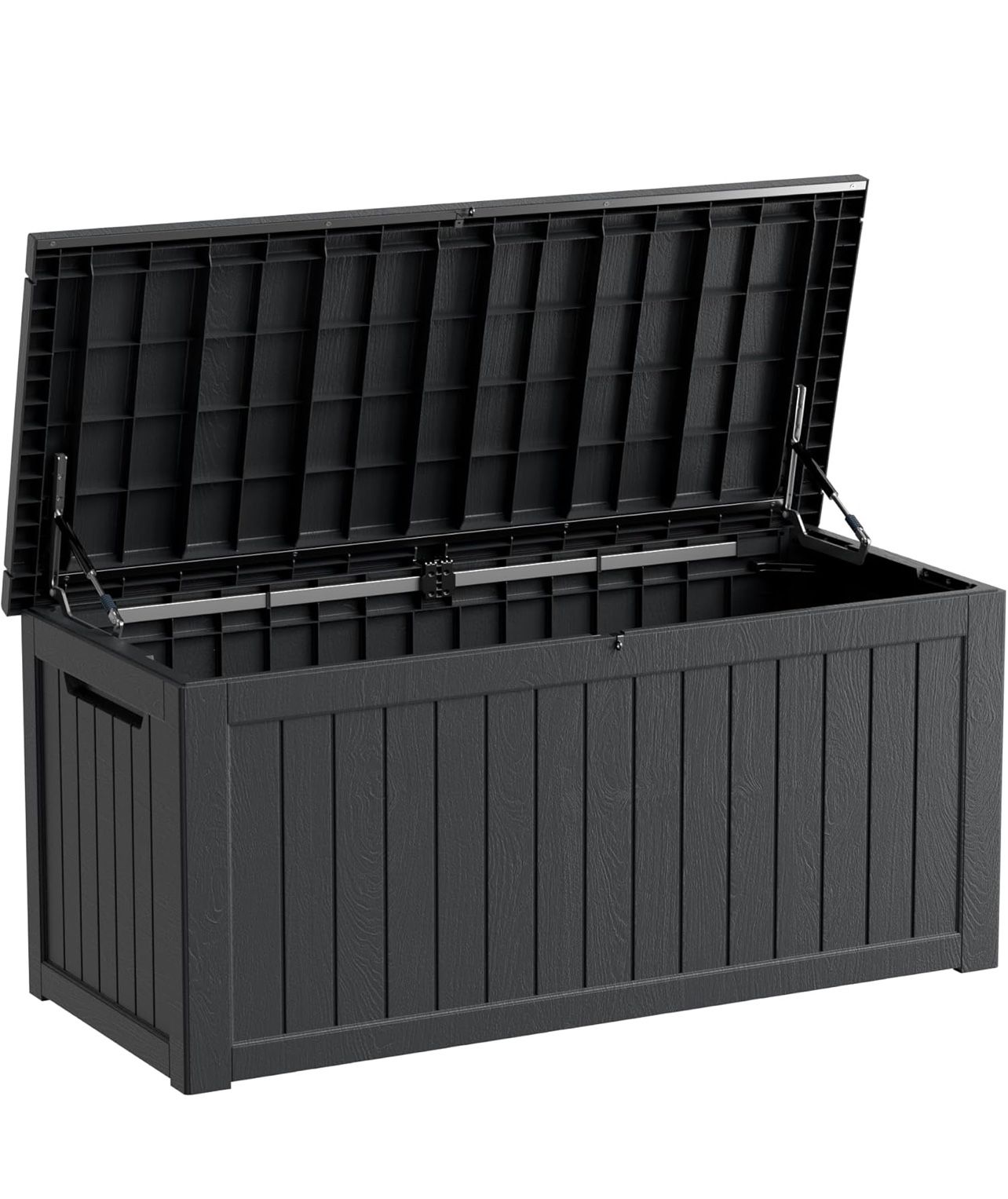 230 Gallon Resin Deck Box, Waterproof Outdoor Storage Box, Lockable for Patio Furniture, Garden Tools, Pool Accessories, UV-Resistant for All Weather