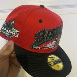 New Era Buffalo Bison Fitted Hat Sz 7 MILB