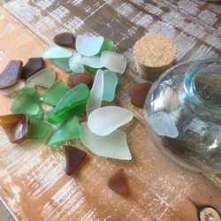 $5 cute LITTLE bottle of sea glass