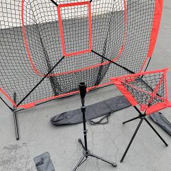 New $95 Baseball (3pc) Practice Set includes the 7x7’ Net Bow Frame, Ball Tee and Caddy Bag 