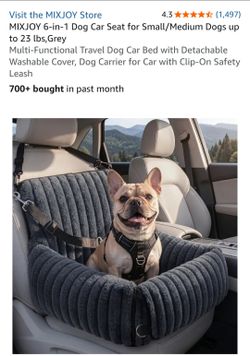 MIXJOY 6-in-1 Dog Car Seat – Grey