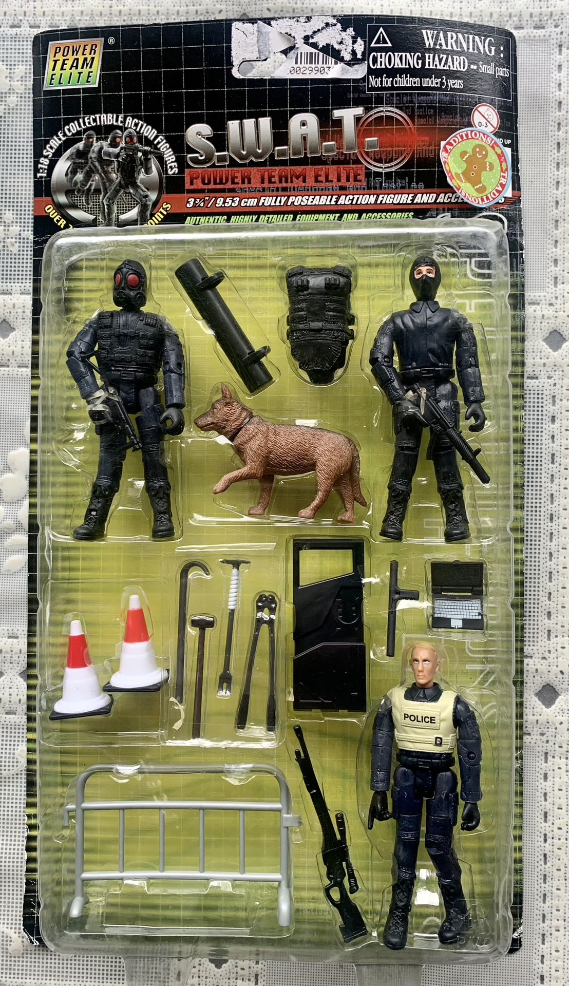Vintage SWAT Power Team Elite 3.75" Action Figure Set. RARE.